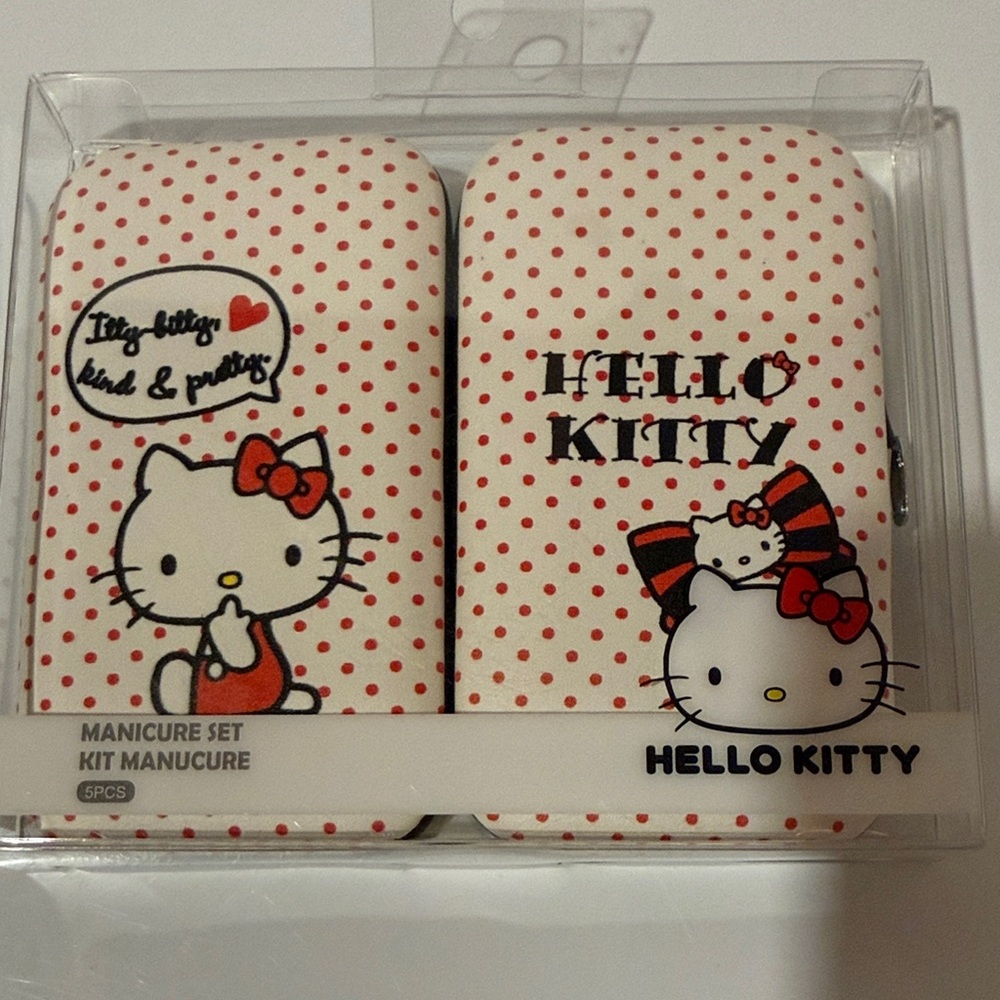 Hello Kitty Red and White Polka Dot Manicure Set